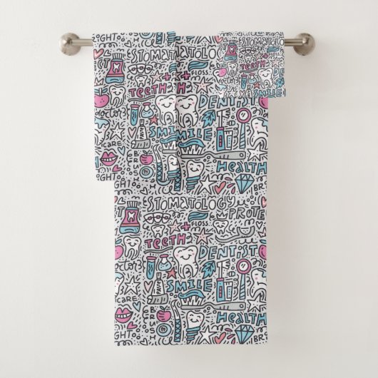 歯科漫画パターン バスタオルセット (インサイチュ)