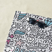 歯科漫画パターン ビーチタオル (インサイチュ)