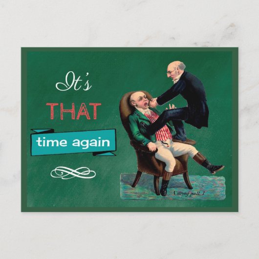 歯科用おもしろいチェックアップアポイントメントリマインダーカード ポストカード (正面)