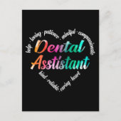 歯科用アシスタントハートワードクラウドウォーターの色 シーズンポストカード (正面)