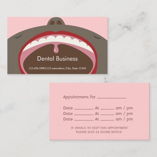 歯科用アポイントメントアフリカ系アメリカ人漫画キッズ 予約カード (正面/裏面)