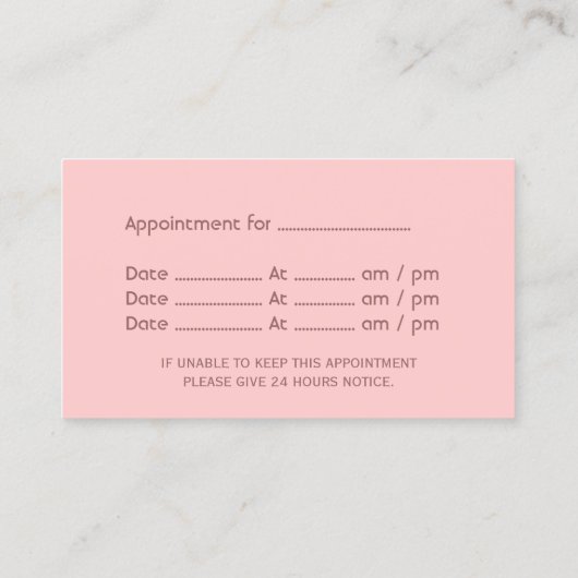 歯科用アポイントメントアフリカ系アメリカ人漫画キッズ 予約カード (裏面)