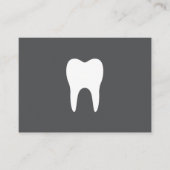 歯科用アポイントメントカード-灰色、白い歯のロゴ 予約カード (正面)