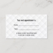 歯科用アポイントメントクラシックブラックキルテッド歯科医 予約カード (裏面)