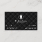 歯科用アポイントメントクラシックブラックキルテッド歯科医 予約カード (正面)