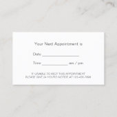 歯科用アポイントメントクリーン歯青い水歯科医 予約カード (裏面)