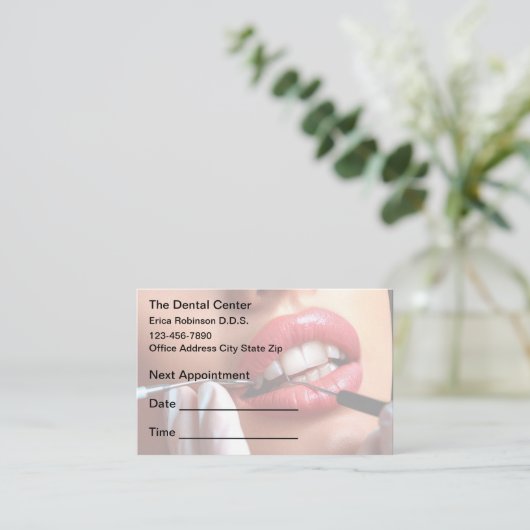 歯科用アポイントメントバジェット名刺 予約カード (スタンド正面)