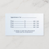 歯科用アポイントメントモダンブルー歯科医 予約カード (裏面)