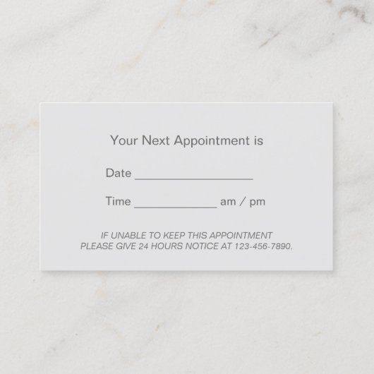 歯科用アポイントメントモダンブルー歯科医 予約カード (裏面)