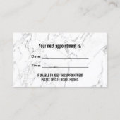 歯科用アポイントメントモダンマーブルラグジュアリー歯科医 予約カード (裏面)