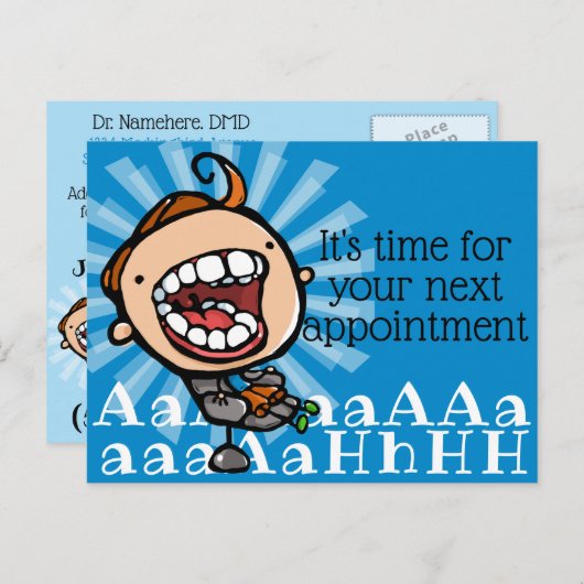 歯科用アポイントメントリマインダカスタマイズ可能プロモーション ポストカード (正面/裏面)