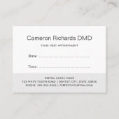 歯科用アポイントメントリマインダーカード-灰色 予約カード (正面)