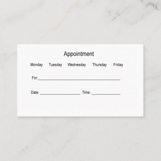 歯科用インプラントアポイントメントリマインダー名刺 名刺 (裏面)