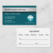 歯科用インプラント患者アポイントメント名刺 予約カード (正面/裏面)