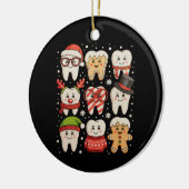 歯科用クリスマスキュートな歯の歯医者サンタハットクリスマス セラミックオーナメント (左)