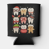 歯科用クリスマスキュートな歯の歯医者サンタハットクリスマス 缶クーラー (正面)