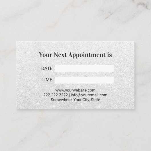 歯科用シルバーグリッター歯モダン歯科医院 予約カード (裏面)