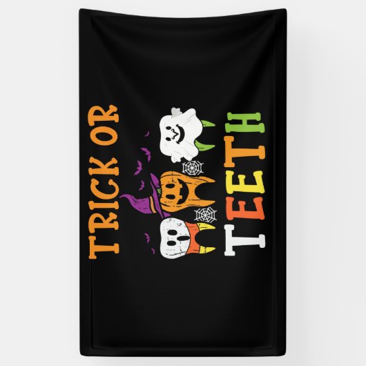 歯科用ハロウィーン治療歯医者 横断幕 (縦)