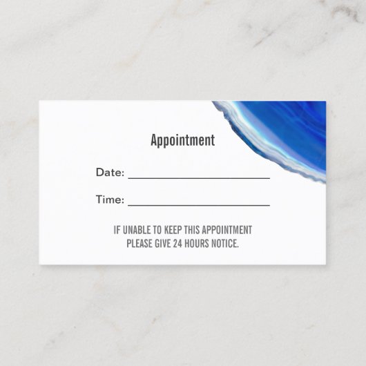 歯科用ブルーアガテストン歯科医アポイントメント 予約カード (裏面)
