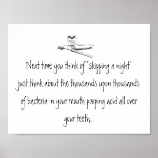 歯科用ポスターを磨く夜をスキップ ポスター