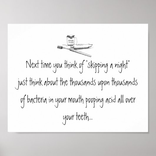 歯科用ポスターを磨く夜をスキップ ポスター (正面)
