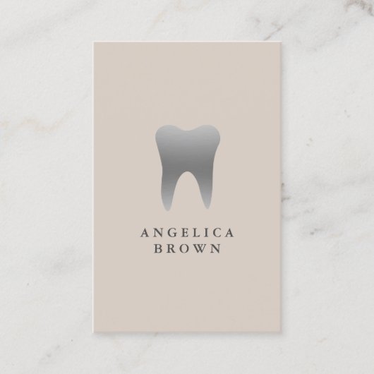 歯科用ミニマル名刺 – シルバーティースデザイン 名刺 (正面)