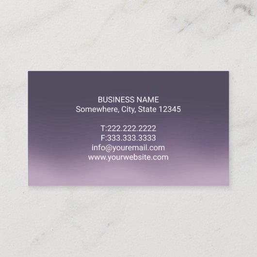 歯科用モダン金ゴールド歯のロゴ紫グラデーション歯科 名刺 (裏面)