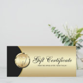 歯科用ラックカードギフト証明書金ゴールドブラック (スタンド正面)