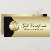 歯科用ラックカードギフト証明書金ゴールドブラック (正面/裏面)