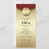 歯科用ラックカードギフト証明書金ゴールドモラレッド (裏面)