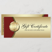 歯科用ラックカードギフト証明書金ゴールドモラレッド (正面/裏面)