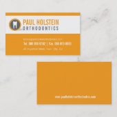 歯科用ロゴ歯モダンロゴオレンジ 名刺 (正面/裏面)