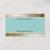 歯科用名刺歯のロゴ渦巻きリーフ金ゴールド 予約カード (裏面)