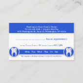 歯科用名刺(アポイントメント付) 予約カード (裏面)