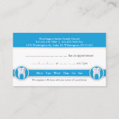 歯科用名刺(アポイントメント付) 予約カード (裏面)