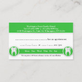 歯科用名刺(アポイントメント付) 予約カード (裏面)