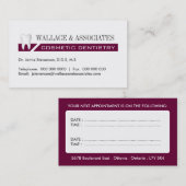 歯科用名刺 予約カード (正面/裏面)