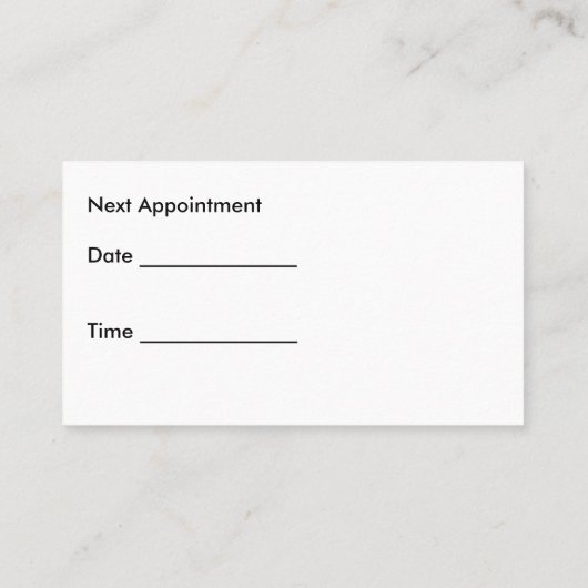 歯科用名刺 予約カード (裏面)