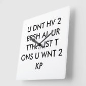 歯科用壁掛け10代の文字言語 スクエア壁時計 (傾斜)