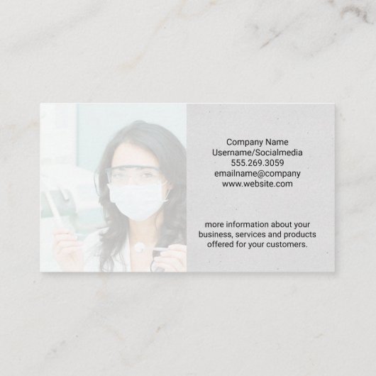 歯科用工具付き歯科医師 名刺 (裏面)