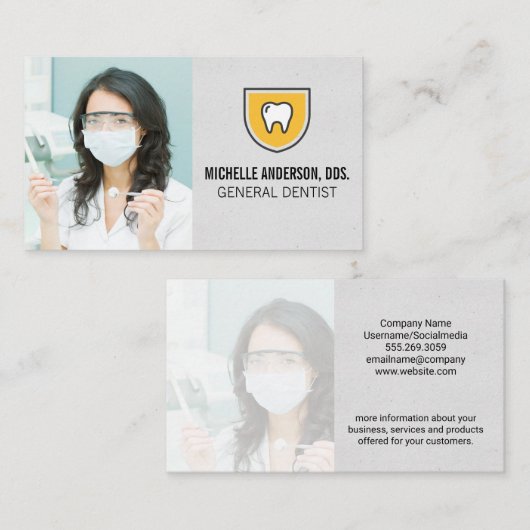 歯科用工具付き歯科医師 名刺 (正面/裏面)