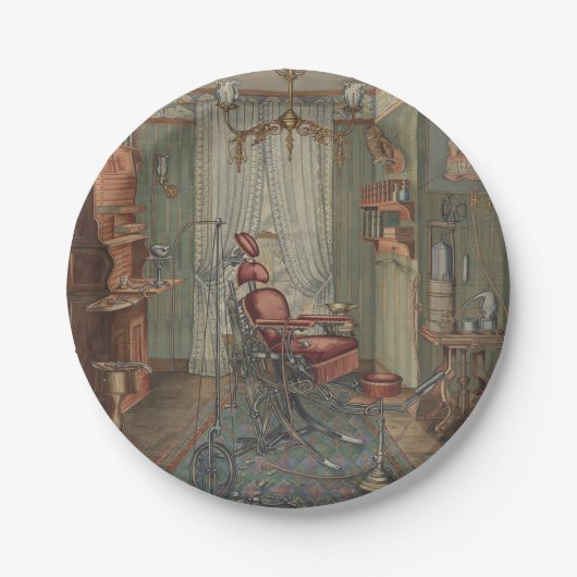 歯科用椅子手術室歯科医用オフィスヴィンテージ ペーパープレート (正面)