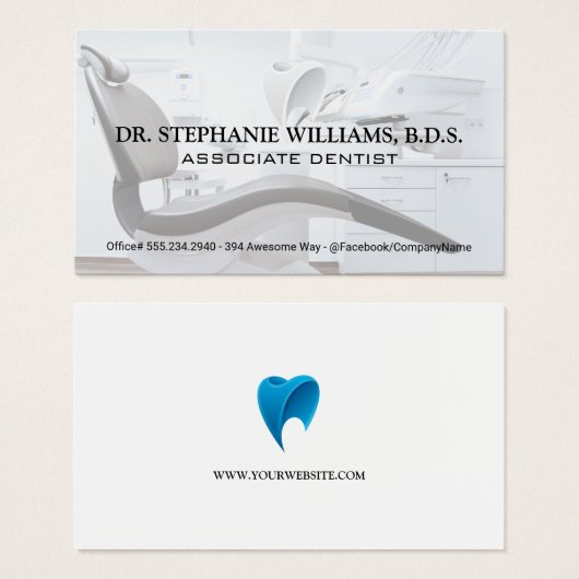 歯科用椅子 |歯のロゴ (正面&裏面)