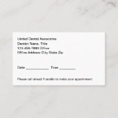 歯科用歯の美白アポイントメントカード 名刺 (正面)