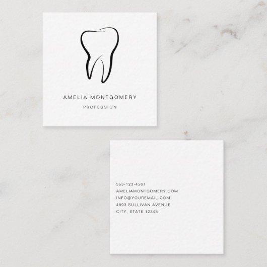 歯科用歯メディカルグラフィック歯科 スクエア名刺 (正面/裏面)