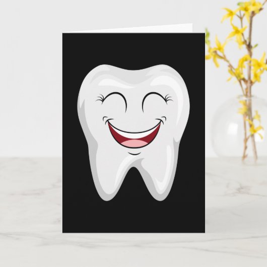 歯科用歯医者の歯のギフトおもしろいアイディア カード (黄色い花)