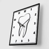 歯科用歯歯科クリニック医療グラフィック スクエア壁時計 (傾斜)