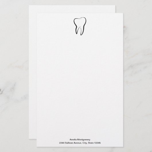 歯科用歯歯科クリニック医療 便箋 (正面/裏面)