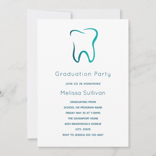 歯科用歯歯科医用画像卒業 招待状 (正面)