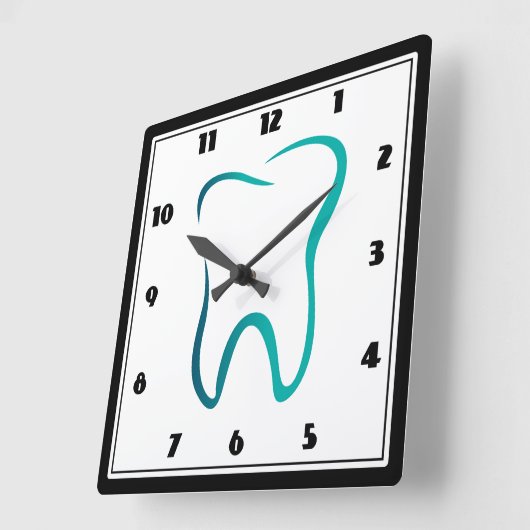 歯科用歯歯科医用画像 スクエア壁時計 (傾斜)